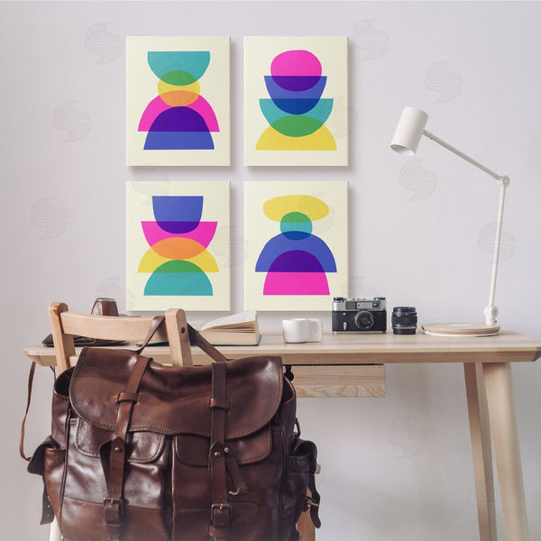 Stupell Industries Victoria Barnes | Intergalactic Rainbow Transparent Geometric Shapes Wall Art