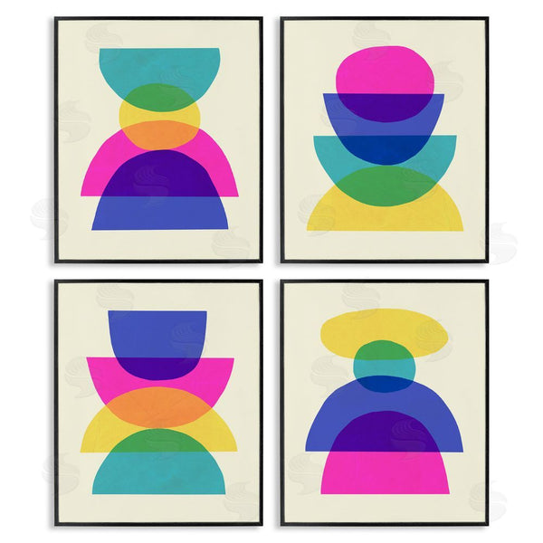 Stupell Industries Victoria Barnes | Intergalactic Rainbow Transparent Geometric Shapes Wall Art