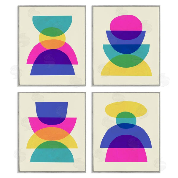 Stupell Industries Victoria Barnes | Intergalactic Rainbow Transparent Geometric Shapes Wall Art