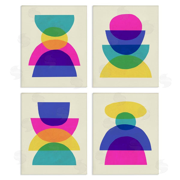 stupell industries Victoria Barnes | Intergalactic Rainbow Transparent Geometric Shapes Wall Art