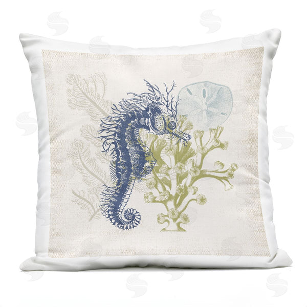 Stupell Industries Victoria Barnes | Intricate Seahorse & Coral Ocean Animals Printed Throw Pillow