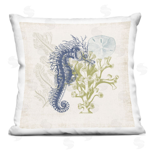 stupell industries Victoria Barnes | Intricate Seahorse & Coral Ocean Animals Printed Throw Pillow