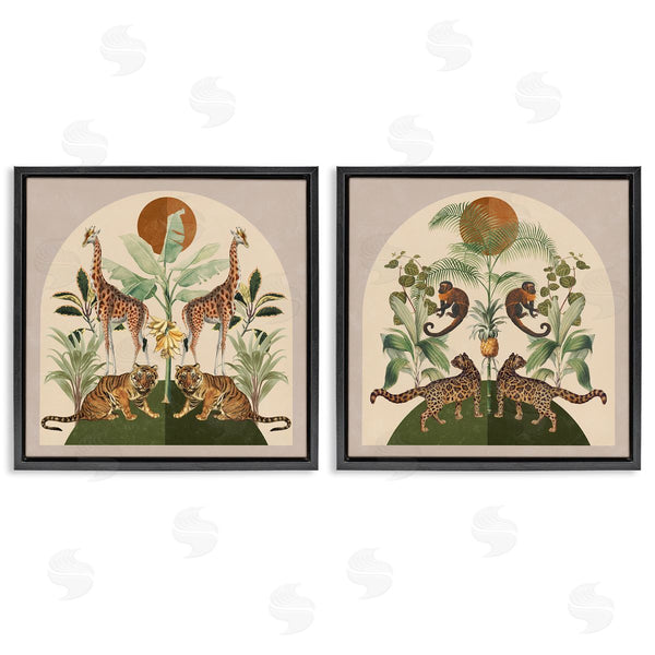 Stupell Industries Victoria Barnes | Jungle Animals Foliage Illustration Wall Art