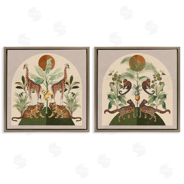 Stupell Industries Victoria Barnes | Jungle Animals Foliage Illustration Wall Art