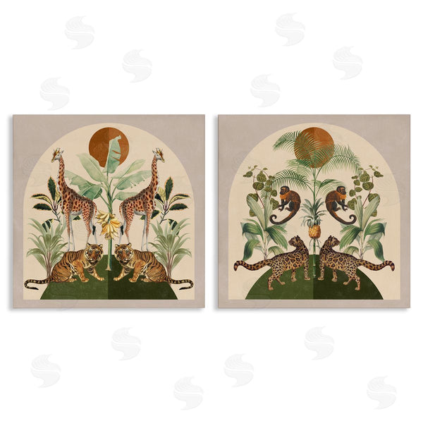 stupell industries Victoria Barnes | Jungle Animals Foliage Illustration Wall Art