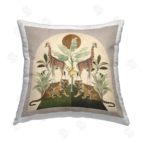 Stupell Industries Victoria Barnes | Jungle Animals Motif Printed Throw Pillow