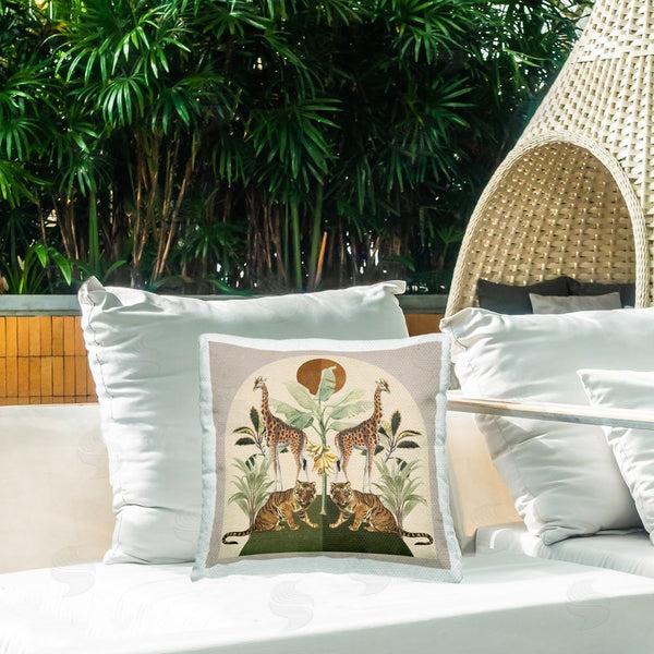 Stupell Industries Victoria Barnes | Jungle Animals Motif Printed Throw Pillow