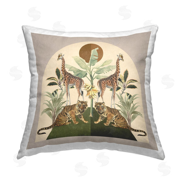 stupell industries Victoria Barnes | Jungle Animals Motif Printed Throw Pillow