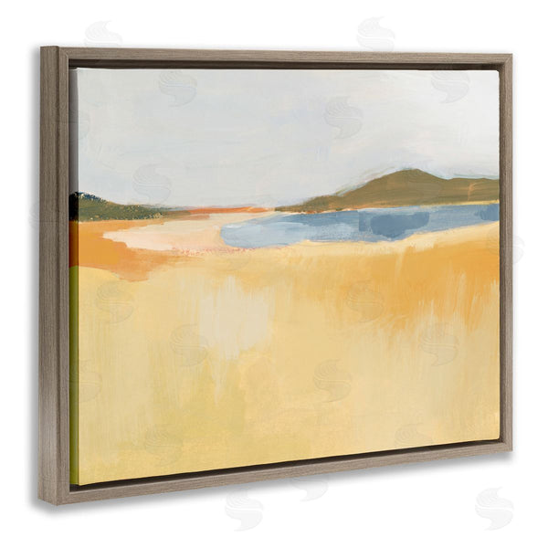 Stupell Industries Victoria Barnes | Lake Water By Mountain Range Soft Autumn Prairie Wall Art