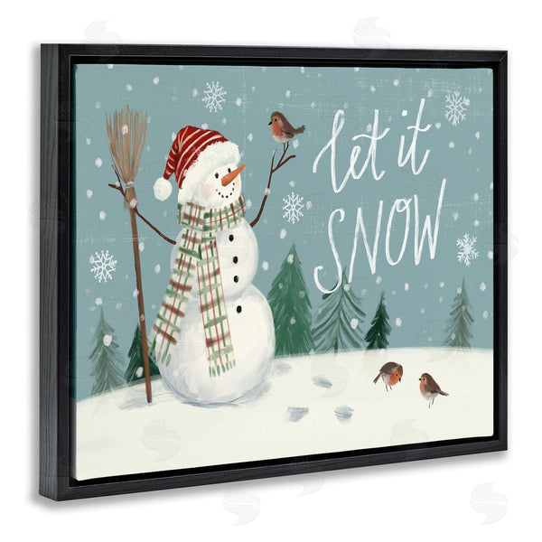 Stupell Industries Victoria Barnes | Let It Snow Magical Snowman In Scenic Snowfield Wall Art
