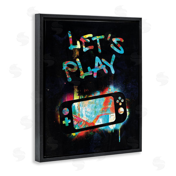 Stupell Industries Victoria Barnes | Let's Play Video Games Neon Street Style Wall Art