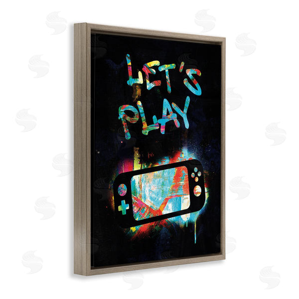 Stupell Industries Victoria Barnes | Let's Play Video Games Neon Street Style Wall Art