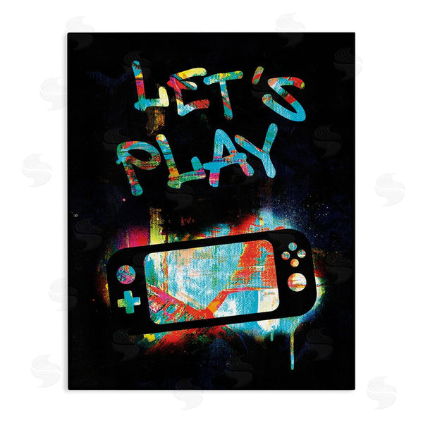 stupell industries Victoria Barnes | Let's Play Video Games Neon Street Style Wall Art