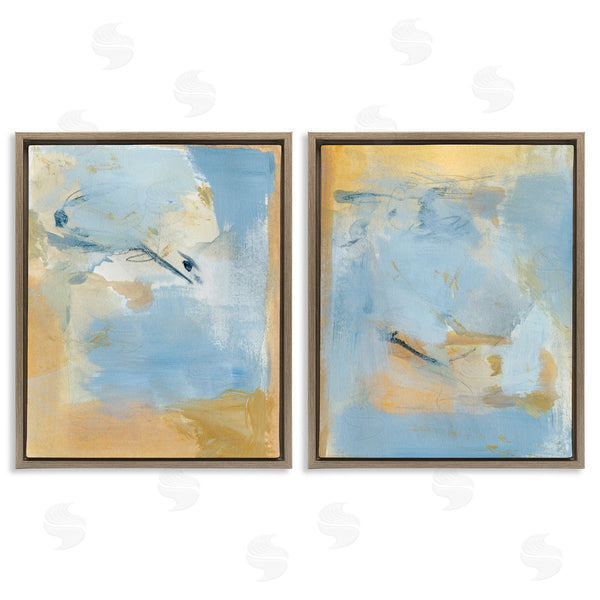Stupell Industries Victoria Barnes | Light Blue Pastel Gold Wall Art