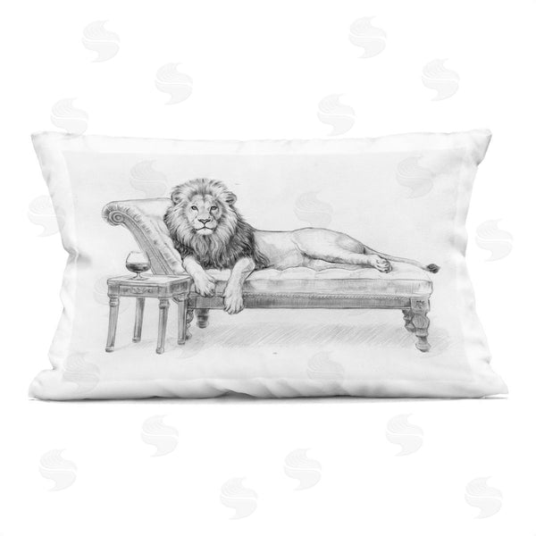 stupell industries Victoria Barnes | Lounging Beast Lion Printed Throw Pillow