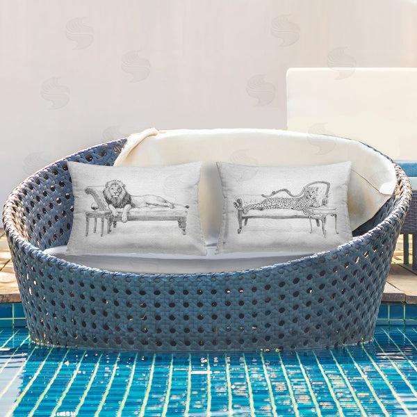 Stupell Industries Victoria Barnes | Lounging Beasts Wildlife Throw Pillow