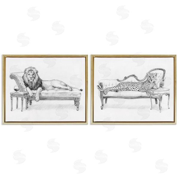 Stupell Industries Victoria Barnes | Lounging Jungle Beasts
