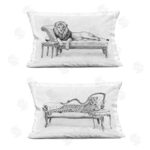 stupell industries Victoria Barnes | Lounging Jungle Beasts Printed Throw Pillow Set
