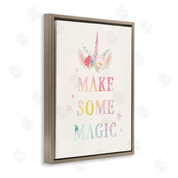 Stupell Industries Victoria Barnes | Make Some Magic Unicorn Horn Flower Blossoms Wall Art