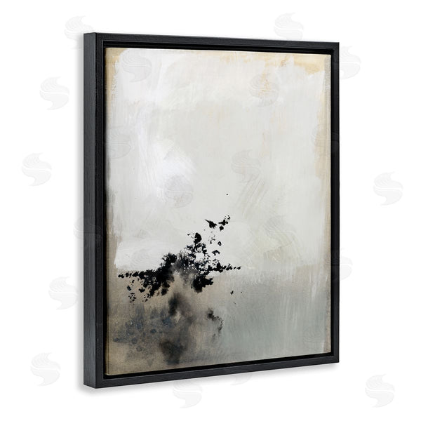 Stupell Industries Victoria Barnes | Minimal Neutral Abstract Painting Black Splatter