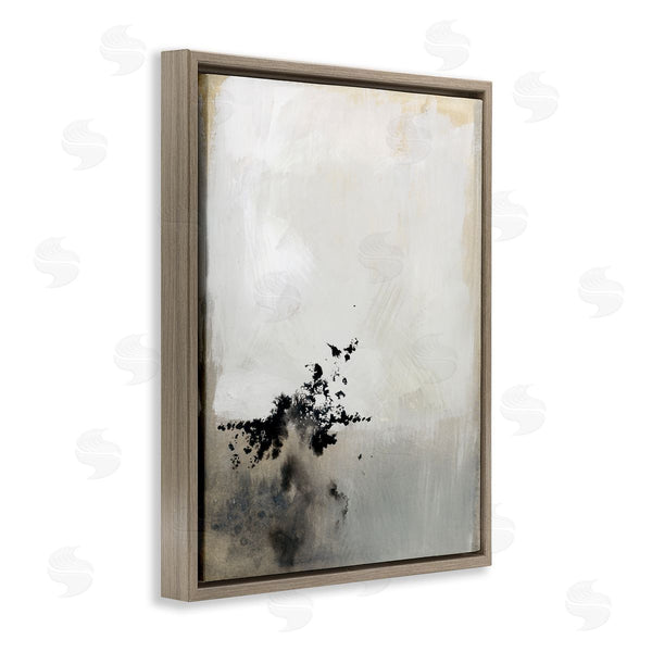 Stupell Industries Victoria Barnes | Minimal Neutral Abstract Painting Black Splatter