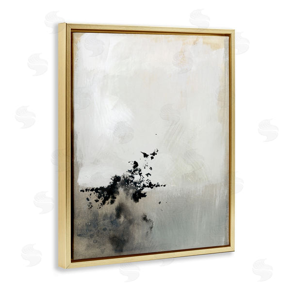 Stupell Industries Victoria Barnes | Minimal Neutral Abstract Painting Black Splatter