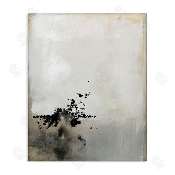 stupell industries Victoria Barnes | Minimal Neutral Abstract Painting Black Splatter