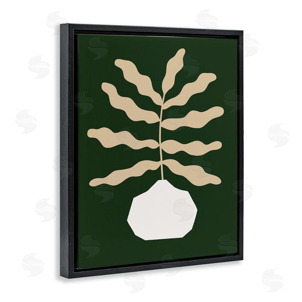 Stupell Industries Victoria Barnes | Minimal Potted Plant Yellow Foliage Over Green Wall Art