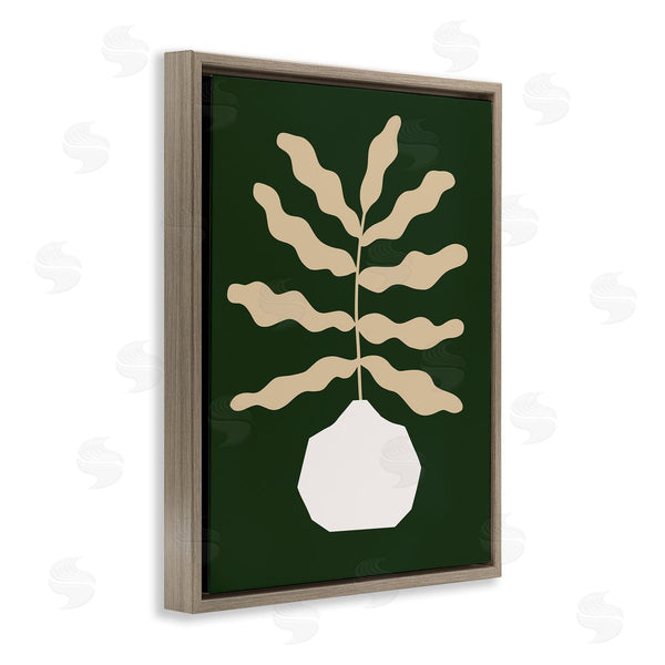 Stupell Industries Victoria Barnes | Minimal Potted Plant Yellow Foliage Over Green Wall Art