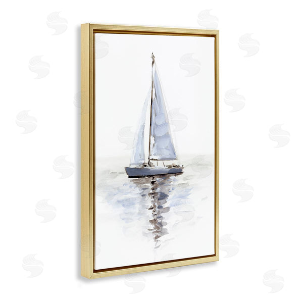 Stupell Industries Victoria Barnes | Minimal Sailboat Reflection Wall Art
