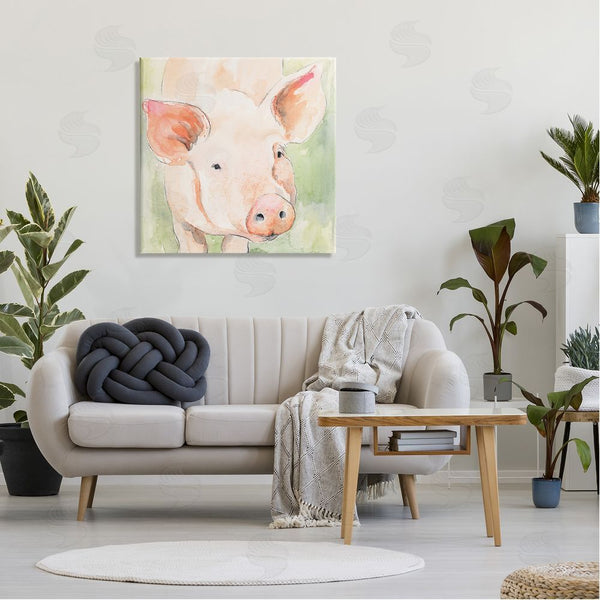 Stupell Industries Victoria Barnes | Modern Pig Portrait Wall Art