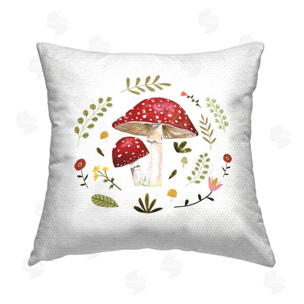 Stupell Industries Victoria Barnes | Mushrooms & Botanical Leaves Printed Throw Pillow