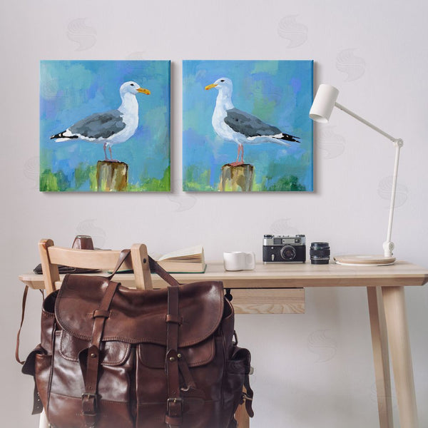 Stupell Industries Victoria Barnes | Nautical Perched Seagulls Wall Art