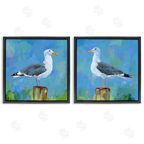 Stupell Industries Victoria Barnes | Nautical Perched Seagulls Wall Art