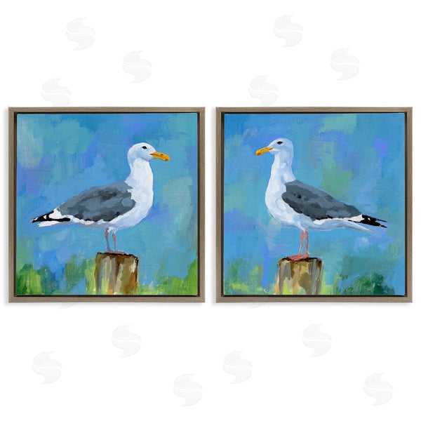 Stupell Industries Victoria Barnes | Nautical Perched Seagulls Wall Art