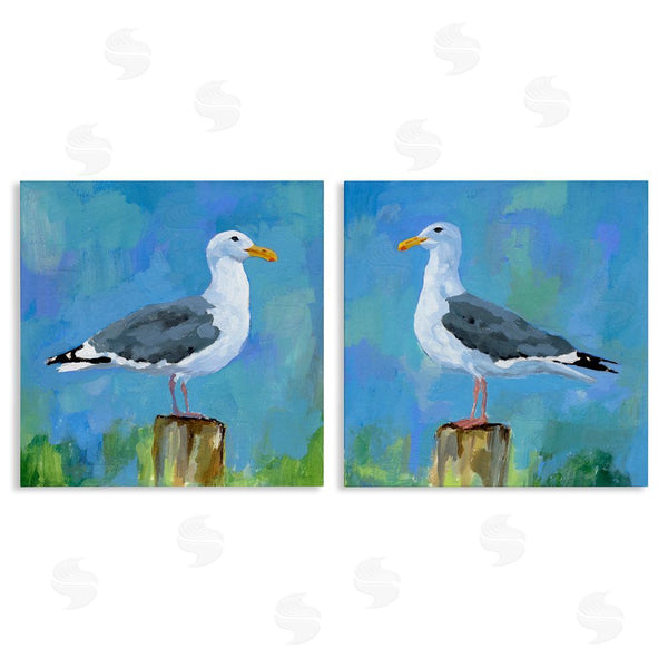 stupell industries Victoria Barnes | Nautical Perched Seagulls Wall Art