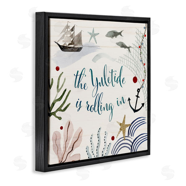 Stupell Industries Victoria Barnes | Nautical Yuletide Christmas Phrase