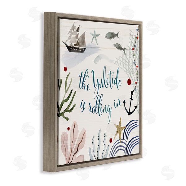Stupell Industries Victoria Barnes | Nautical Yuletide Christmas Phrase
