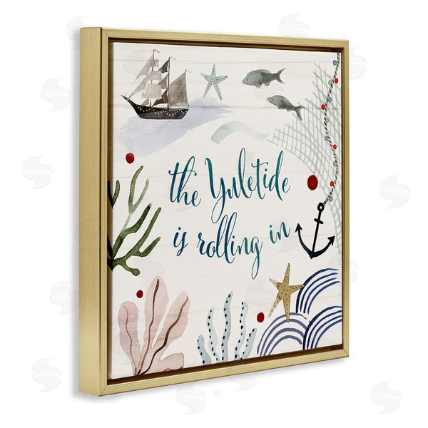 Stupell Industries Victoria Barnes | Nautical Yuletide Christmas Phrase