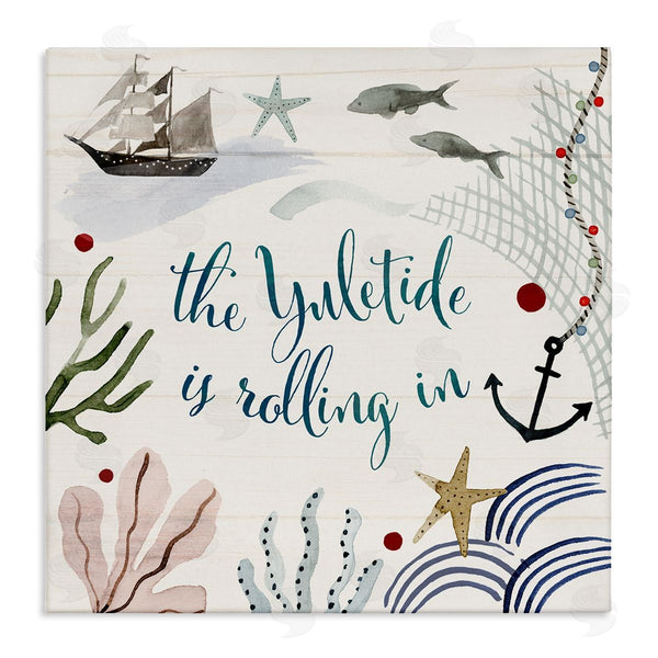 stupell industries Victoria Barnes | Nautical Yuletide Christmas Phrase
