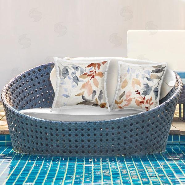 Stupell Industries Victoria Barnes | Neutral Watercolor Leaves Printed Throw Pillow Set