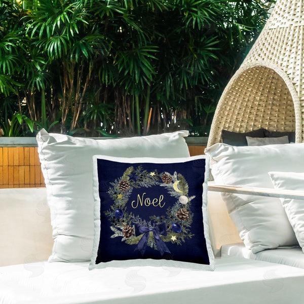 Stupell Industries Victoria Barnes | Noel Holiday Wreath Printed Throw Pillow