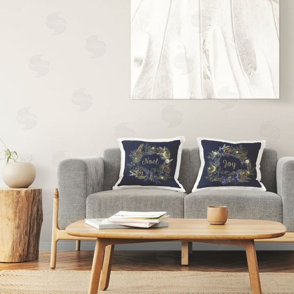 Stupell Industries Victoria Barnes | Noel Joy Balsam Wreath Pinecones Printed Throw Pillow Set