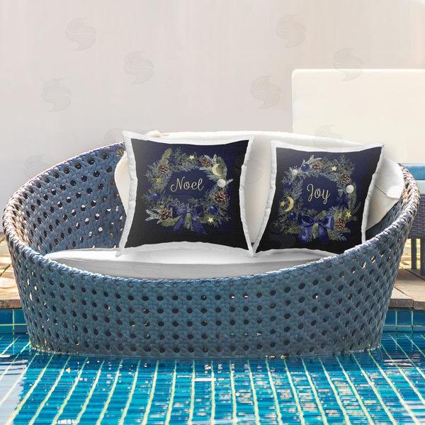 Stupell Industries Victoria Barnes | Noel Joy Balsam Wreath Pinecones Printed Throw Pillow Set