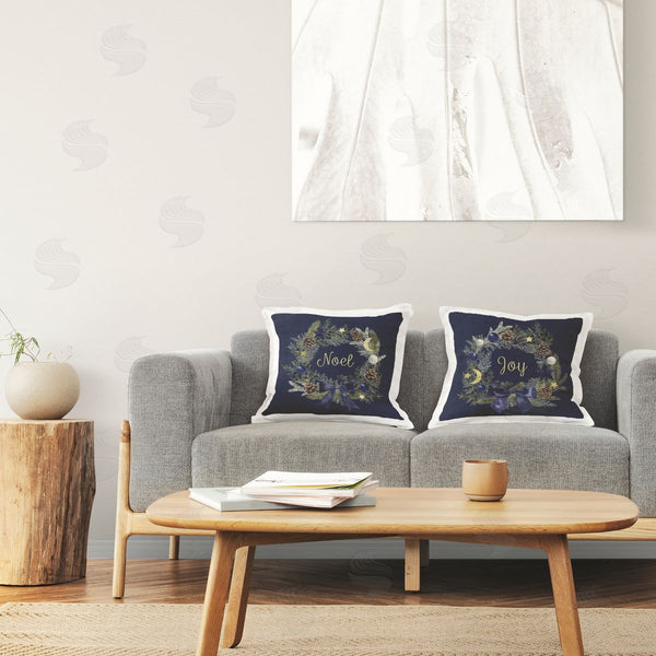 stupell industries Victoria Barnes | Noel Joy Balsam Wreath Pinecones Printed Throw Pillow Set