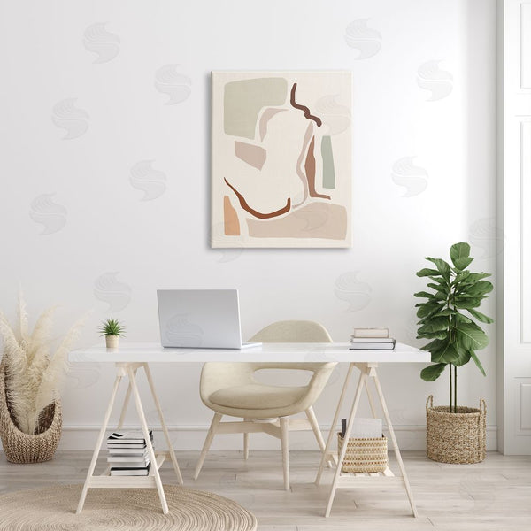 Stupell Industries Victoria Barnes | Nude Female Terracotta Abstract Geometric Figure Wall Art