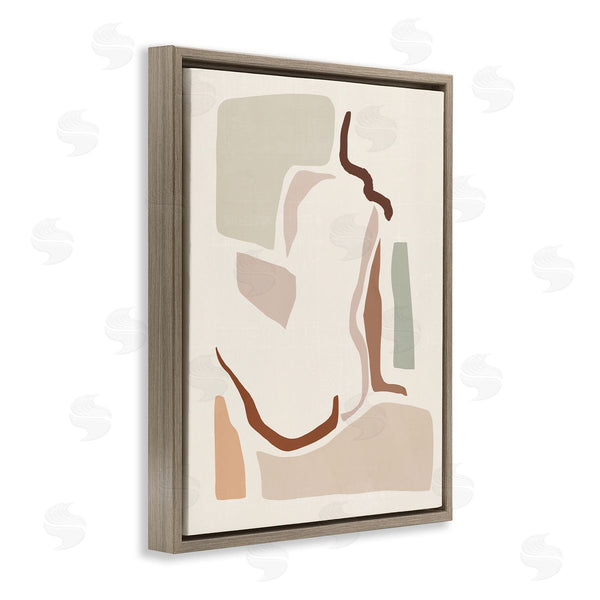 Stupell Industries Victoria Barnes | Nude Female Terracotta Abstract Geometric Figure Wall Art
