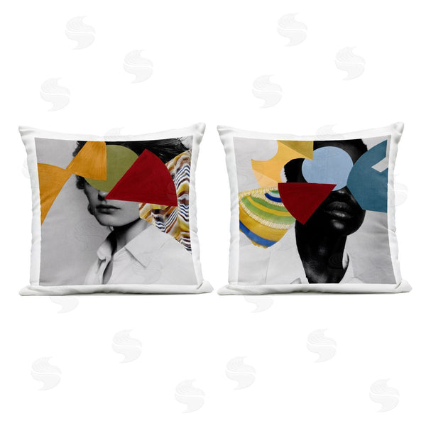 Stupell Industries Victoria Barnes | Obscura Pop Portraits Printed Throw Pillow Set