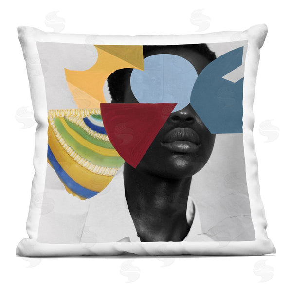 stupell industries Victoria Barnes | Obscura Shapes over Portrait Printed Throw Pillow
