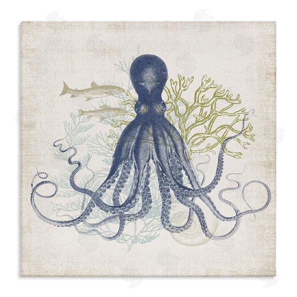 stupell industries Victoria Barnes | Octopus Tentacles Layered Fish & Ocean Botanicals Wall Art